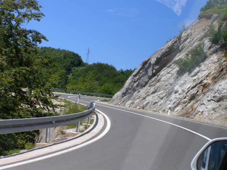 Road path view from car