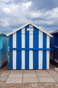 Wooden stripes blue photo