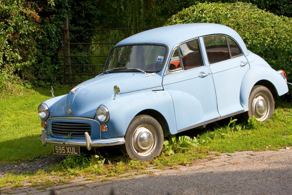 Blue old vintage car