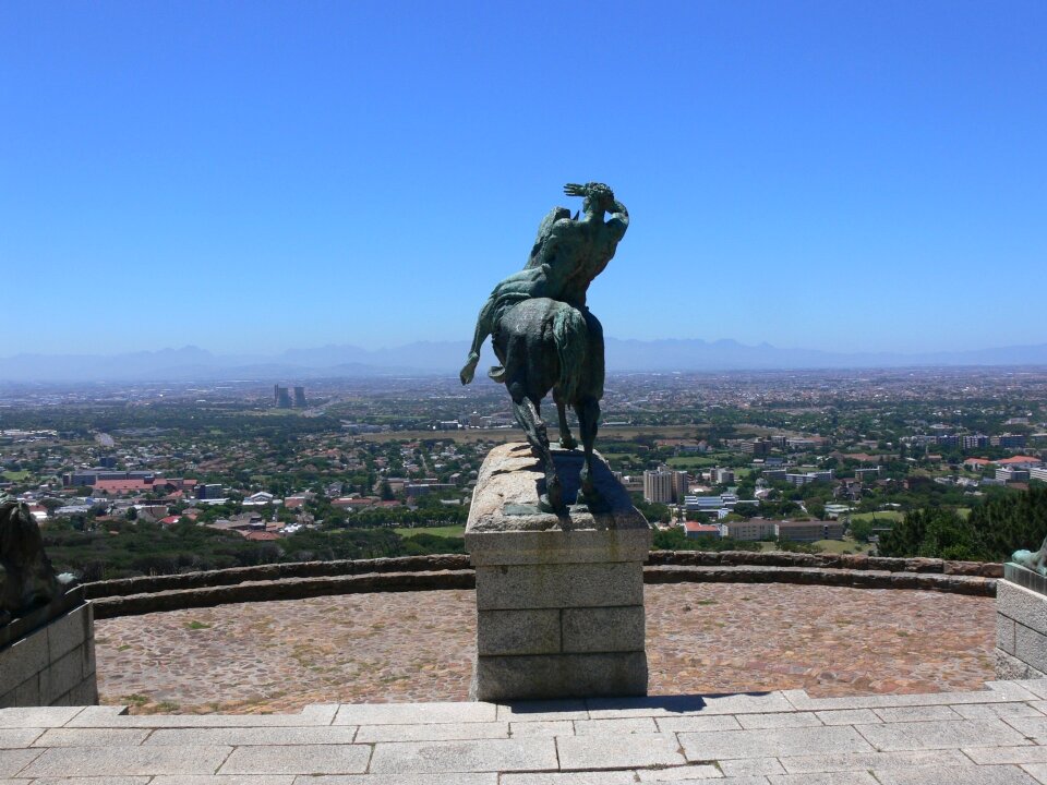South africa man and horse sculpture