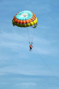 Fly bird's eye view paragliding photo