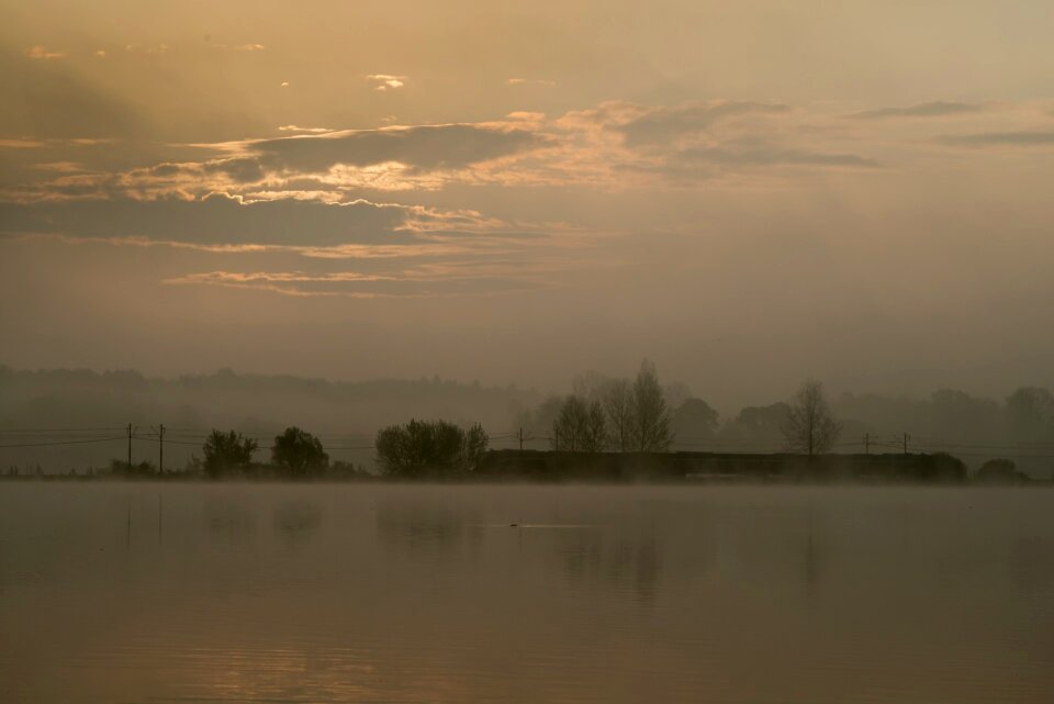 Water orange fog