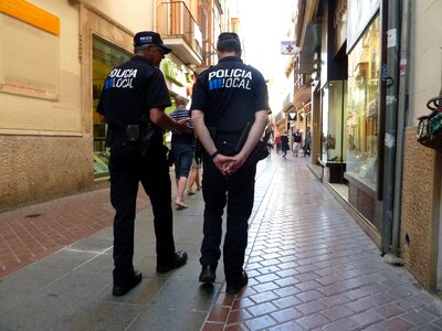 Mallorca historic center police officers photo