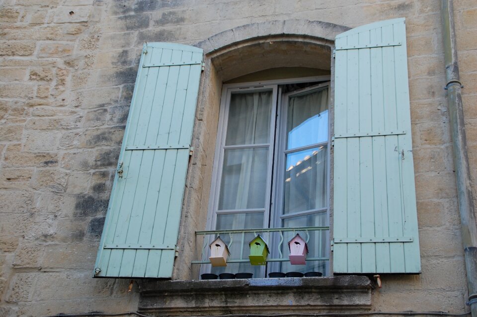Window shutters open facade