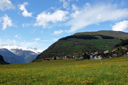 Scenic mountains village photo