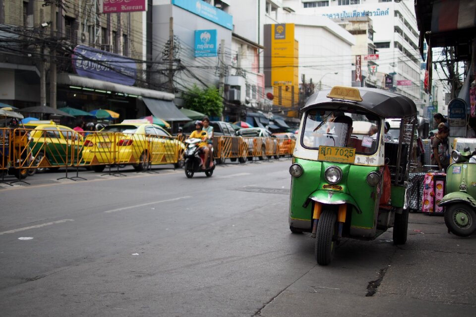 China town road traffic photo