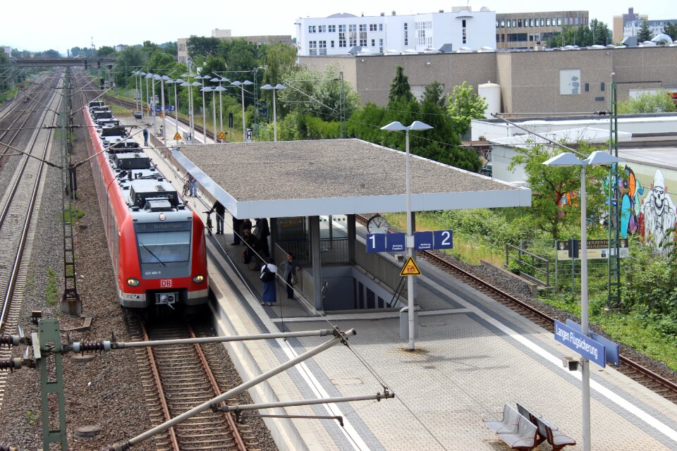 Railway station train platform