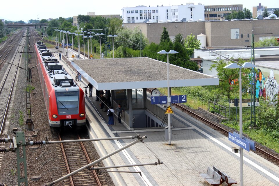 Railway station train platform photo