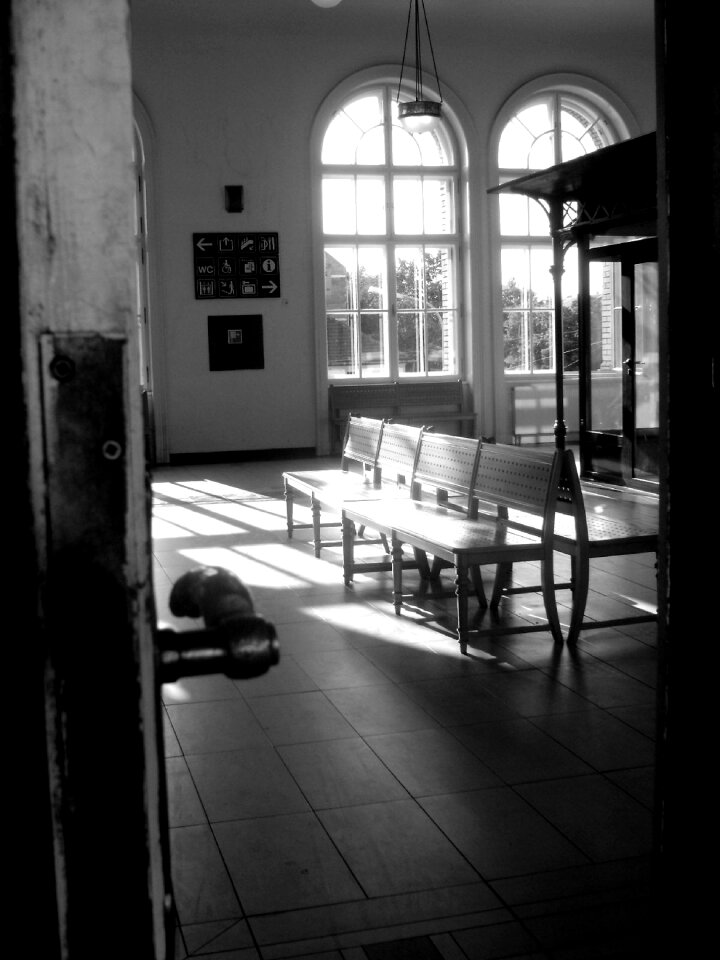 Szeged hungary train station please wait photo