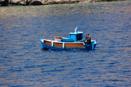Fishing boat mediterranean sea greek photo