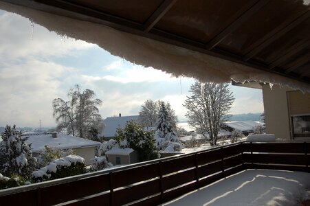 Balcony winter snow