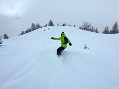 Height mountains snowboarding photo