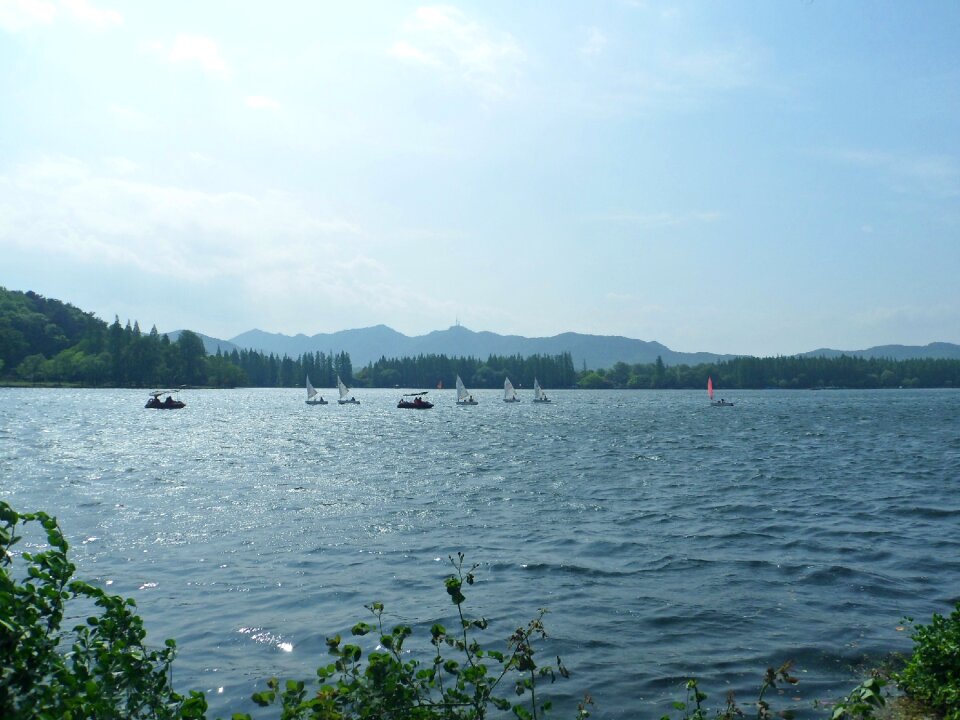 West lake blue sky white cloud