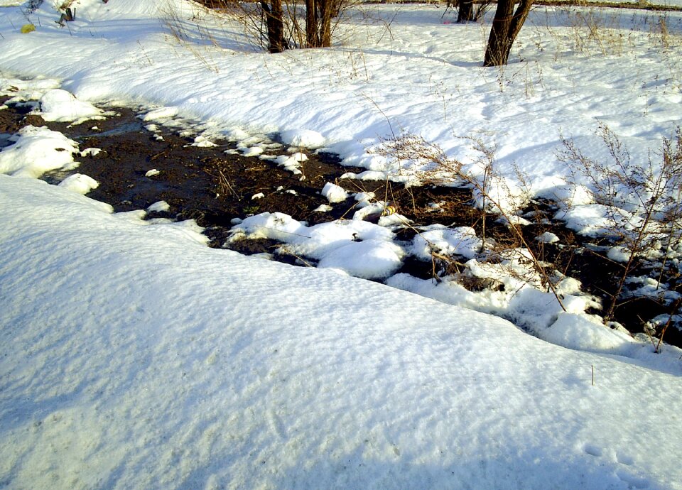 Snow thawed patches nature