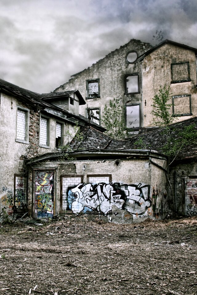 Decay old houses former spinning mill