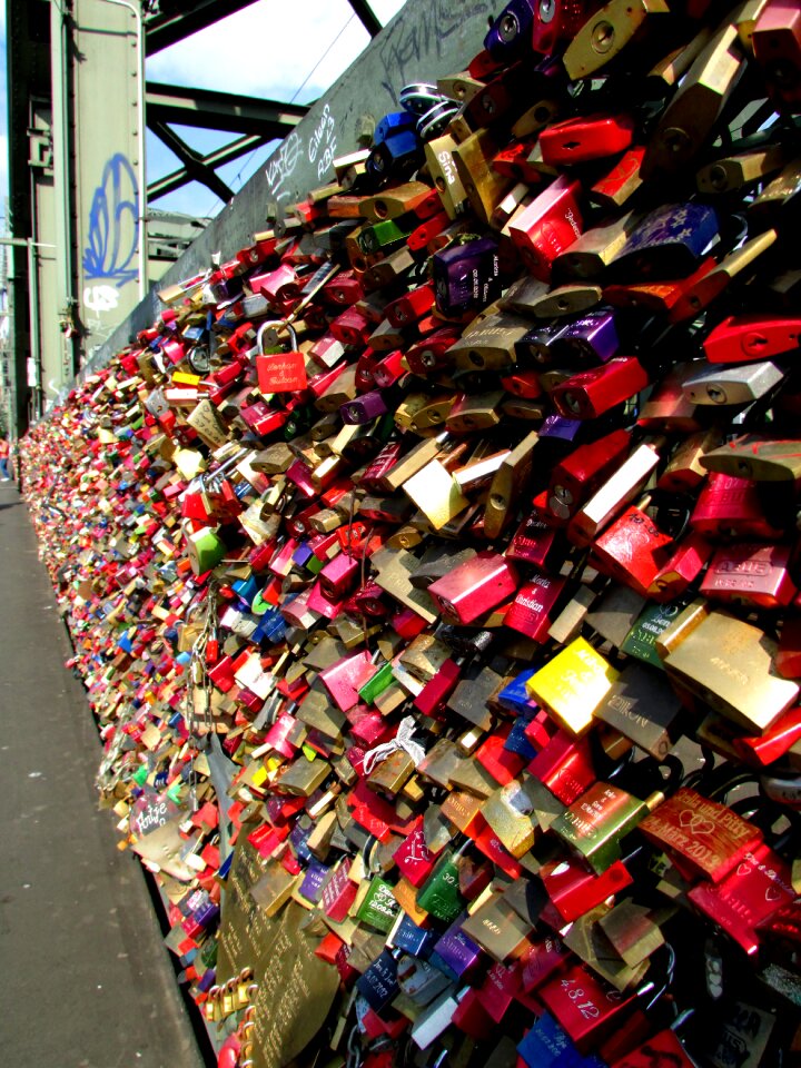 Love locks railway bridge hohenzollern bridge