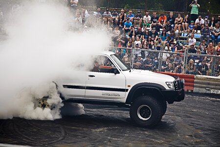 Burnout smoke car