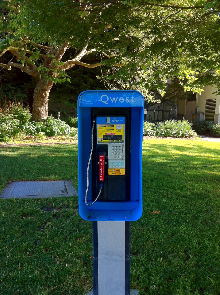 Phone booth blue city