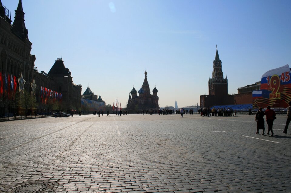 Open space st basil's cathedral pedestrians