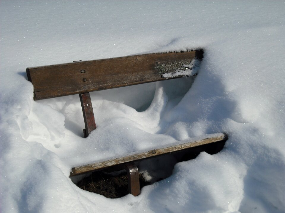 Nature bench snow