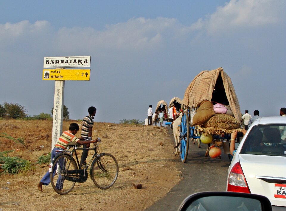 Bullock cart rural india photo