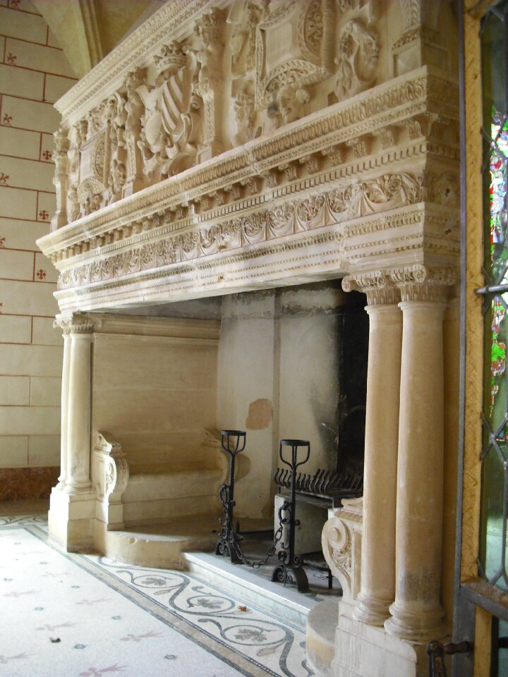 Fireplace valmagne abbey pierre