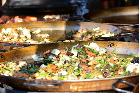 Food frying pan food and drink