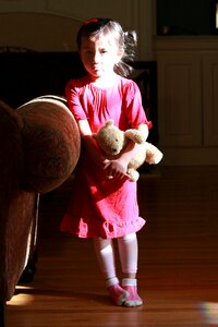 Portrait child teddy bear photo