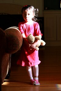 Portrait child teddy bear