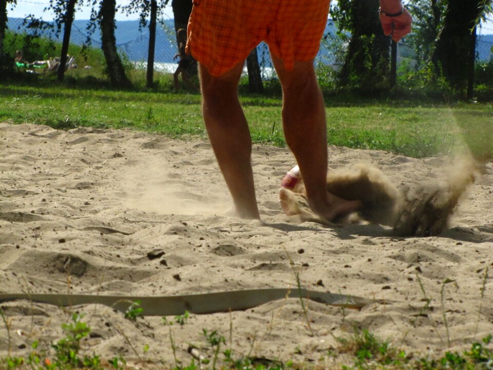 Legs football beach