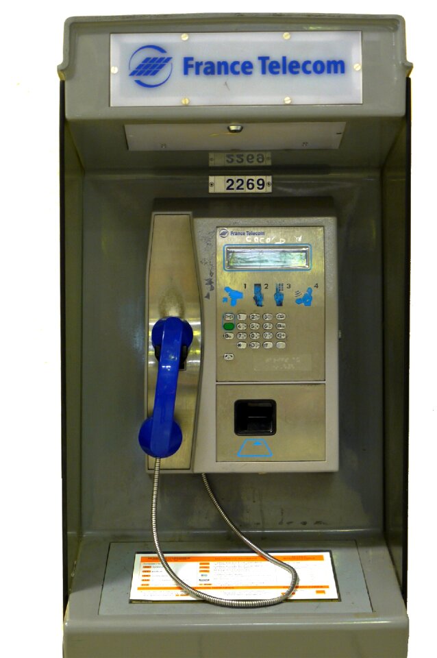 Public phone telephone booth french telephone