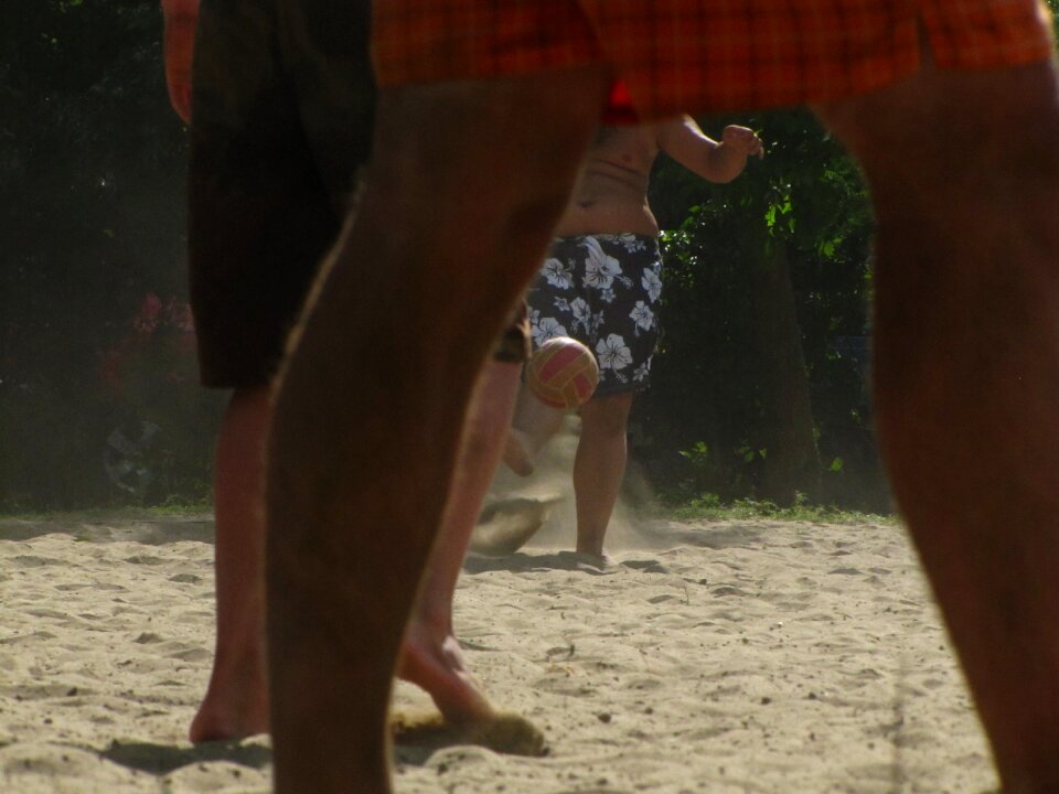 Legs football beach