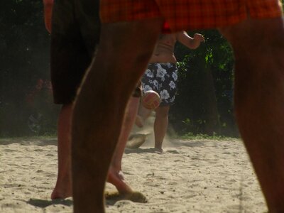 Legs football beach