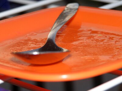 Orange eat fork and spoon
