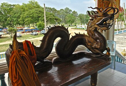 Wood carving thailand photo