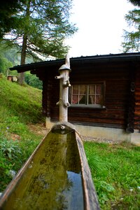 Chalet fountain wooden houses
