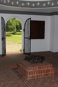 Christianity faith monument to door
