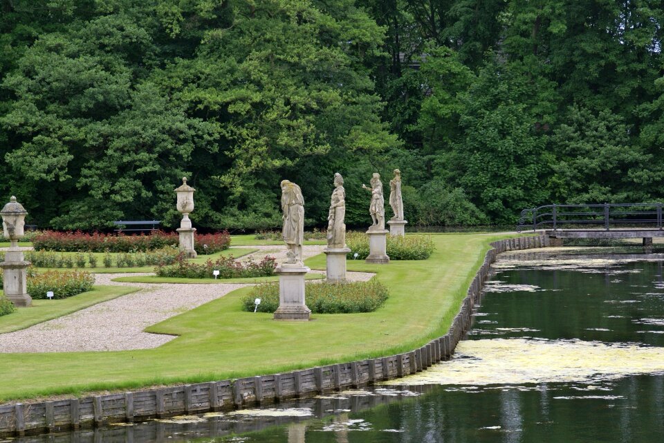 Sculptures pond water