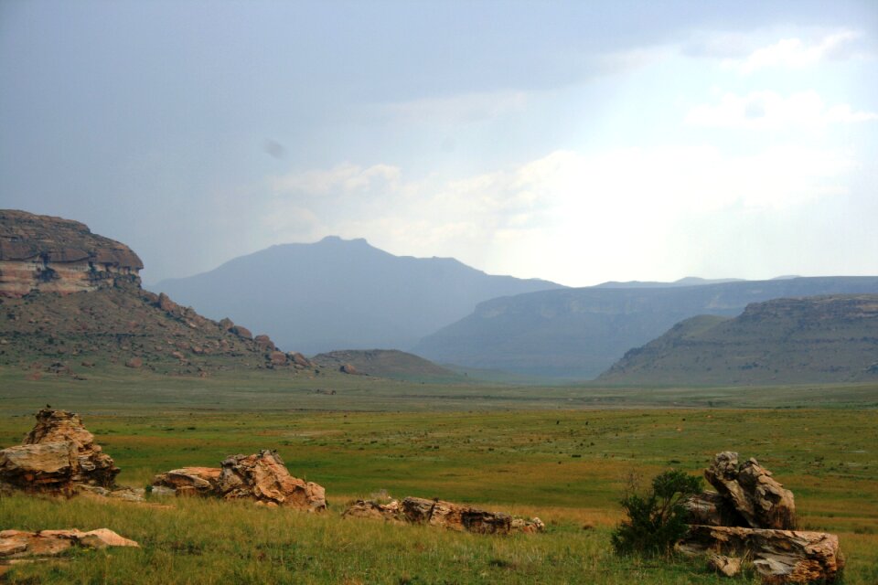Mountains overcast sky summer