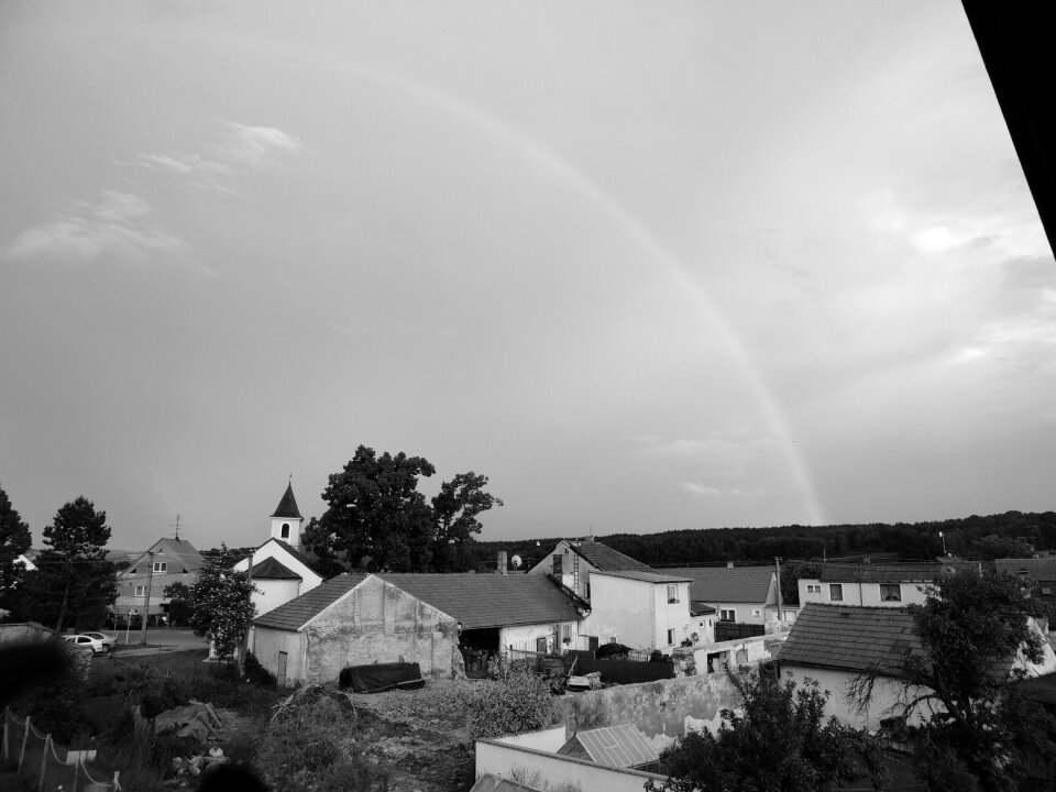 Rainbow landscape b w photography