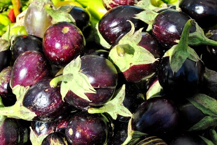 Purple food purple and green