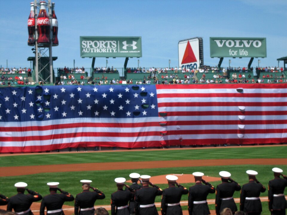 Baseball american flag ballparks