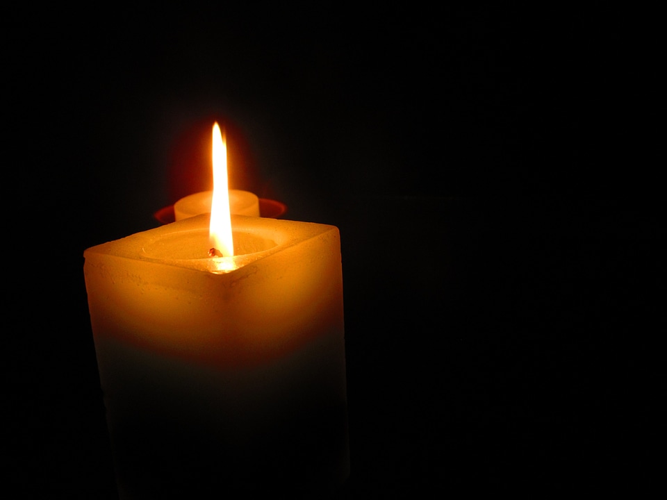 Fire illuminated light of a candle