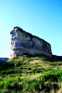 Tall flat topped layered sandstone