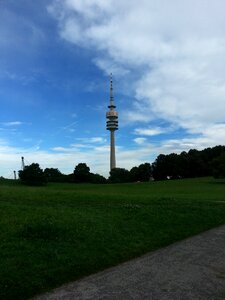 Olympic park tower clouds photo