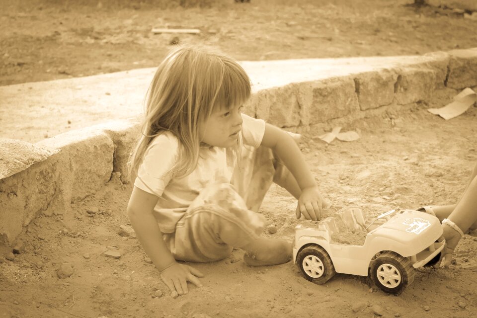 Playing cart playing in the sand playing in the park
