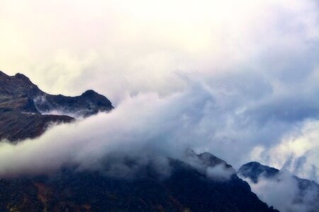 Clouds landscape mountain photo