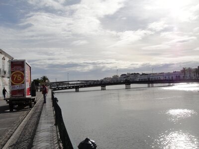 Bridge backlighting cloudiness photo