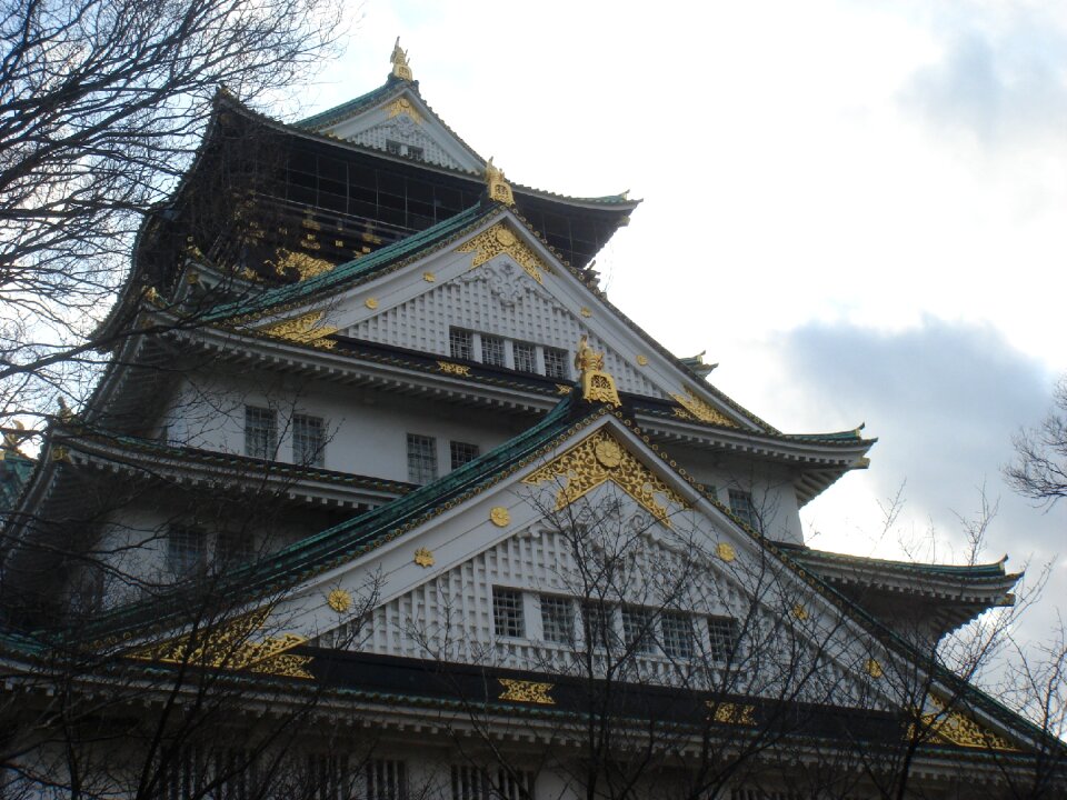 Osaka castle castle sky