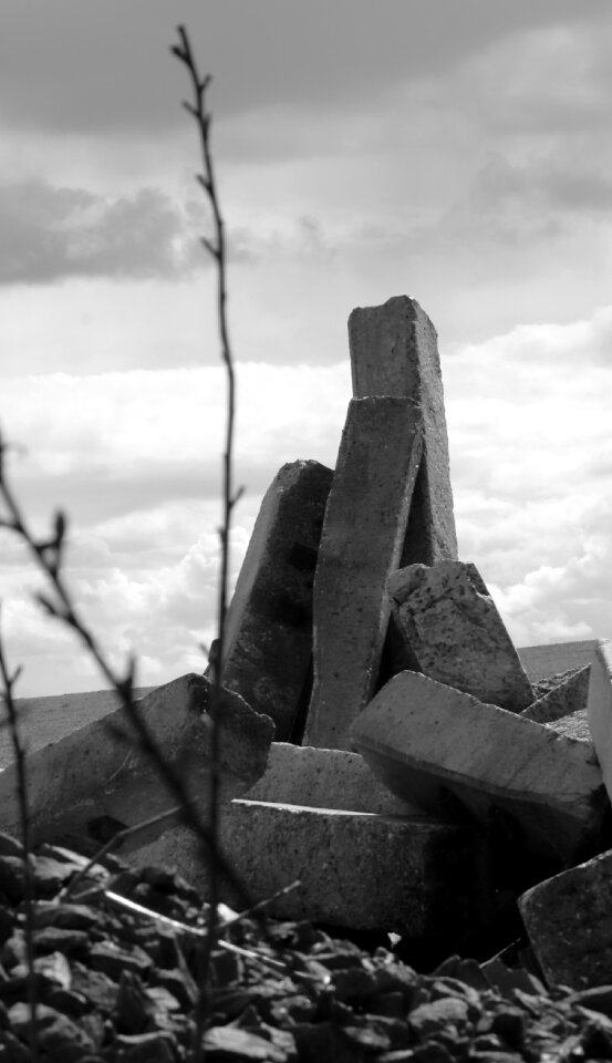 Demolition contrast black and white